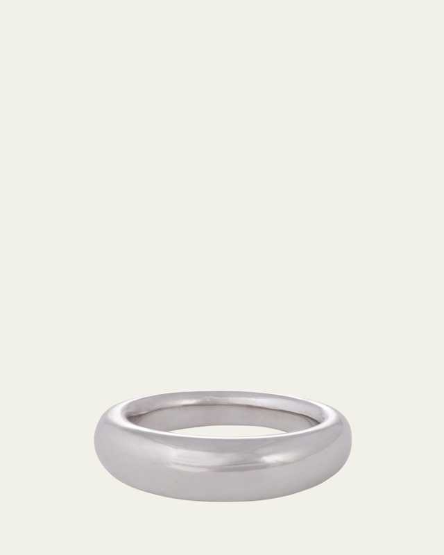 18K White Gold 7mm French Dome Ring